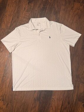 Polo Ralph Lauren Men Classic Fit Performance Polo Shirt XL Horseshoe Blue White